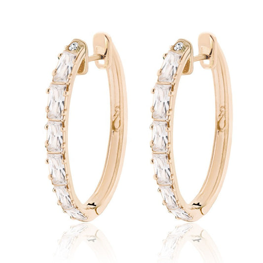 Sunset Oval Hoop Earrings