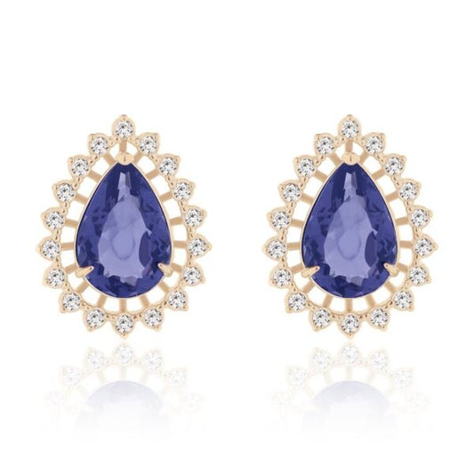 Navy Blue Drop Earrings