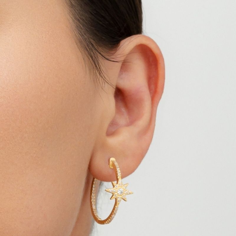 Star Hoop Earrings