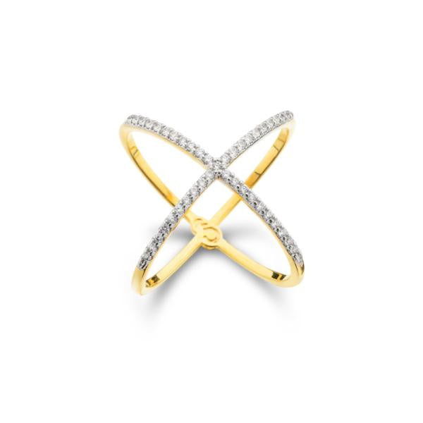 Criss Cross Pave Ring