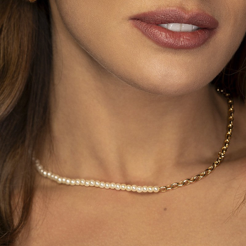 Asymmetrical Pearl Link Choker