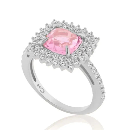 Rose Crystal Square Ring